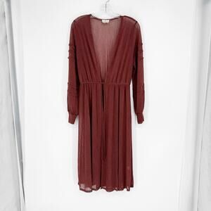 Ember Long Sleeve Tie Front Cardigan Size Medium